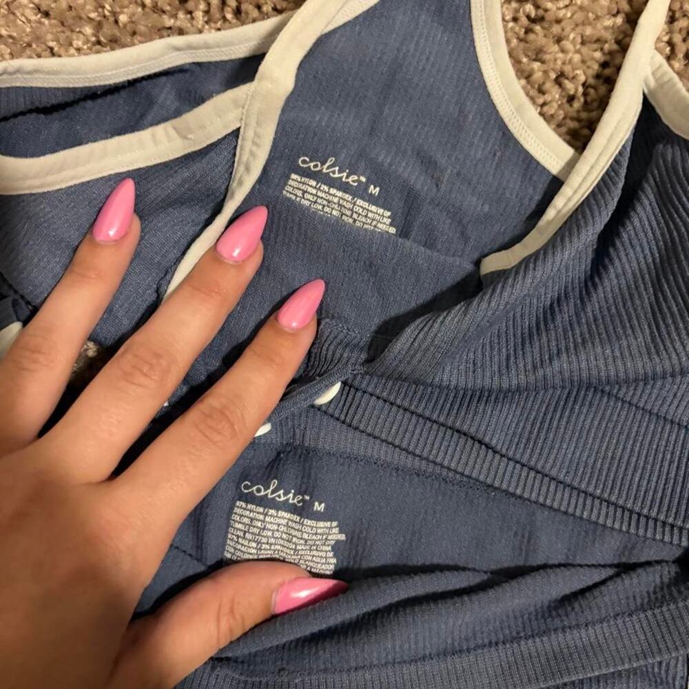 Colsie blue ribbed henley pajama - Picture 4 of 4